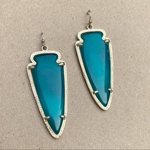 Teal Kendra Scott earring white gold toned hardware